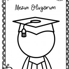 Mezuniyet Temalı Boyama Sayfası