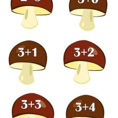 Mantarlar Üzerinde Temel Matematik Toplama İşlemleri Hakkında Eğitici Materyal - 2+8, 3+0, 3+1, 3+2, 3+3, 3+4