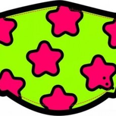 Renkli Yıldız Desenli Maske (Green and Pink Star Patterned Mask)
