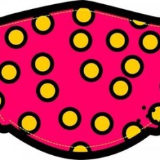 Renkli Maskenin Eğlenceli Tasarımı: Pembe Zemin Üzerinde Sarı Dots
