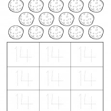 Cookie Counting Activity: Counting to Fourteen and Tracing Numbers 14