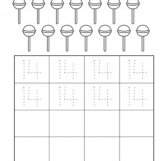 Counting and Tracing Number 14 with Lollipops