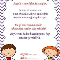 Okula Başlama Günü Boy Uzunluğu İzleme Etiketi
