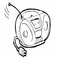 çocuklar-için-Radio-eşyalar-boyama-sayfası-1