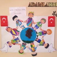 atatürk köşesi ,gelişim dosyası süslemesı .maske kağit işleri,sınıf süsleri ,artık materyal (373)
