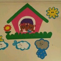 kagit işleri ,artık materyal ,sınıf süsü(1012)