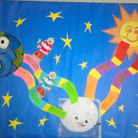 kagit işleri ,artık materyal ,sınıf süsü(812)