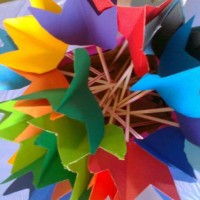 Kağıt katlama buruşturma, yuvarlama, sulu boya  (1)