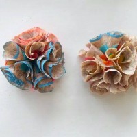 Kağıt katlama buruşturma, yuvarlama, sulu boya  (1007)