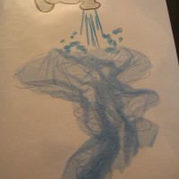 Kağıt katlama buruşturma, yuvarlama, sulu boya  (104)