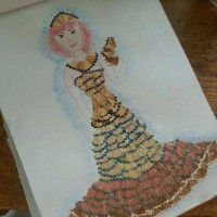 Kağıt katlama buruşturma, yuvarlama, sulu boya  (1091)