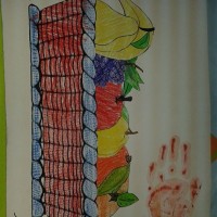 Kağıt katlama buruşturma, yuvarlama, sulu boya  (1095)