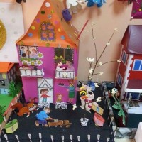 Kağıt katlama buruşturma, yuvarlama, sulu boya  (1098)