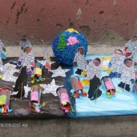 Kağıt katlama buruşturma, yuvarlama, sulu boya  (111)