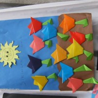 Kağıt katlama buruşturma, yuvarlama, sulu boya  (139)