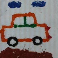 Kağıt katlama buruşturma, yuvarlama, sulu boya  (155)