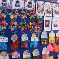 Kağıt katlama buruşturma, yuvarlama, sulu boya  (171)