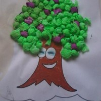 Kağıt katlama buruşturma, yuvarlama, sulu boya  (33)