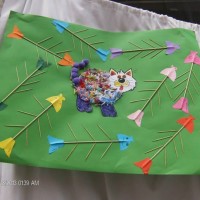 Kağıt katlama buruşturma, yuvarlama, sulu boya  (350)