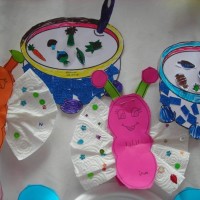 Kağıt katlama buruşturma, yuvarlama, sulu boya  (387)