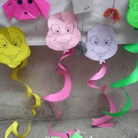 Kağıt katlama buruşturma, yuvarlama, sulu boya  (420)