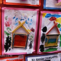 Kağıt katlama buruşturma, yuvarlama, sulu boya  (454)