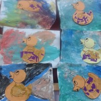 Kağıt katlama buruşturma, yuvarlama, sulu boya  (507)