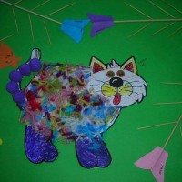 Kağıt katlama buruşturma, yuvarlama, sulu boya  (521)