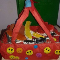 Kağıt katlama buruşturma, yuvarlama, sulu boya  (556)