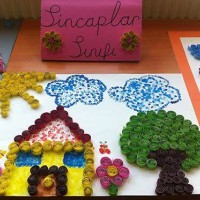 Kağıt katlama buruşturma, yuvarlama, sulu boya  (577)