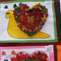 Kağıt katlama buruşturma, yuvarlama, sulu boya  (72)