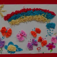 Kağıt katlama buruşturma, yuvarlama, sulu boya  (757)