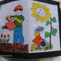 Kağıt katlama buruşturma, yuvarlama, sulu boya  (90)