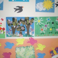 okul öncesi kağit işleri ,duvar süsü ,suluboya çalişması (1)