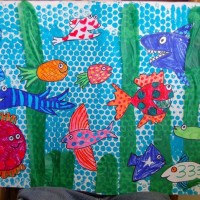 okul öncesi kağit işleri ,duvar süsü ,suluboya çalişması (312)