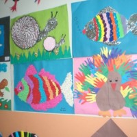 okul öncesi kağit işleri ,duvar süsü ,suluboya çalişması (364)