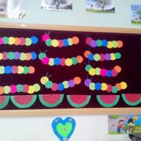 okul öncesınde kağit işler, duvar süsü ,davetiye kartları ,suluboya  çalişması (4341)