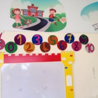 okul öncesınde kağit işler, duvar süsü ,davetiye kartları ,suluboya  çalişması (4344)