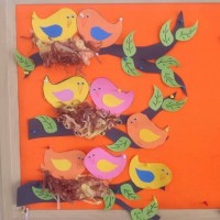 okul öncesınde kağit işler, duvar süsü ,davetiye kartları ,suluboya  çalişması (4352)