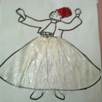 okul öncesınde kağit işler, duvar süsü ,davetiye kartları ,suluboya  çalişması (4370)