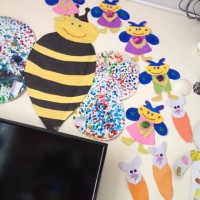 okul öncesınde kağit işler, duvar süsü ,davetiye kartları ,suluboya  çalişması (4374)