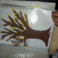 okul öncesınde kağit işler, duvar süsü ,davetiye kartları ,suluboya  çalişması (4379)