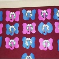 okul öncesınde kağit işler, duvar süsü ,davetiye kartları ,suluboya  çalişması (4478)