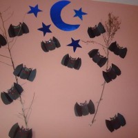 okul öncesınde kağit işler, duvar süsü ,davetiye kartları ,suluboya  çalişması (4505)