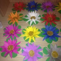 okul öncesınde kağit işler, duvar süsü ,davetiye kartları ,suluboya  çalişması (4519)