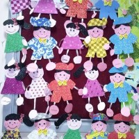 okul öncesınde kağit işler, duvar süsü ,davetiye kartları ,suluboya  çalişması (4543)