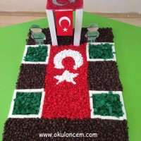 okul öncesınde kağit işler, duvar süsü ,davetiye kartları ,suluboya  çalişması (4544)