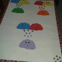 okul öncesınde kağit işler, duvar süsü ,davetiye kartları ,suluboya  çalişması (4573)