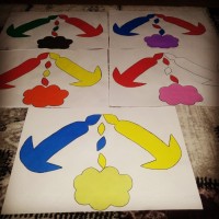 okul öncesınde kağit işler, duvar süsü ,davetiye kartları ,suluboya  çalişması (4591)