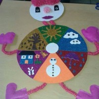 okul öncesınde kağit işler, duvar süsü ,davetiye kartları ,suluboya  çalişması (4615)